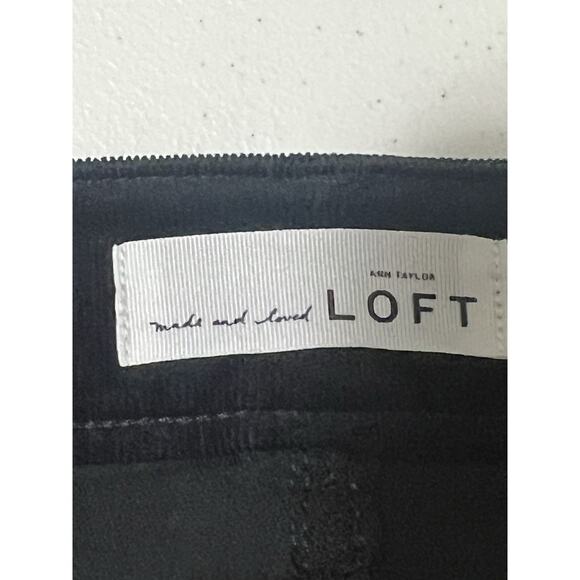 LOFT Women's Curvy Skinny Black Soft Corduroy Stretch Fabric Pants Size 28/6 - Picture 3 of 11